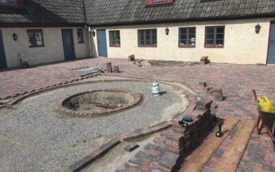 Carport och stenläggning i Flyinge