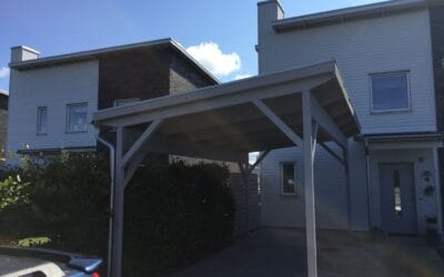 Carport och cykelskjul